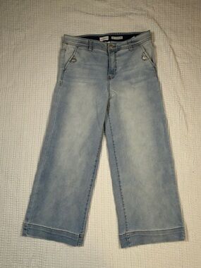 Curve Appeal Premium Denim, Hi Rise Wide Leg Women’s Jeans, size 12 cropped